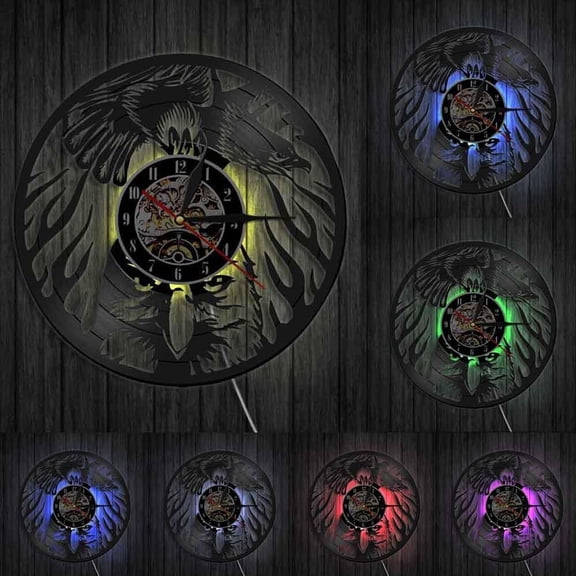 Soaring Bald Eagle Animals Wall Art Bird of Prey Eagle Dignity in the Sky Eagle Bird Vintage Vinyl Record Wall Clock Home Decor