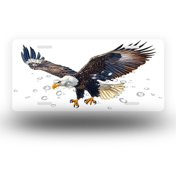 Soaring Bald Eagle Front License Plate,Metal License Plate,Funny Standard Plates Personalized Novelty Decorative For Men/Women/Boys/Girls Car 6×12 Inch