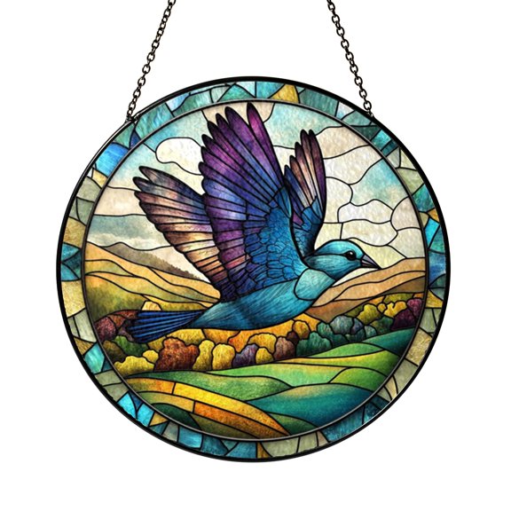 Soaring Bird Window Suncatcher – Decorative Glass Style Art