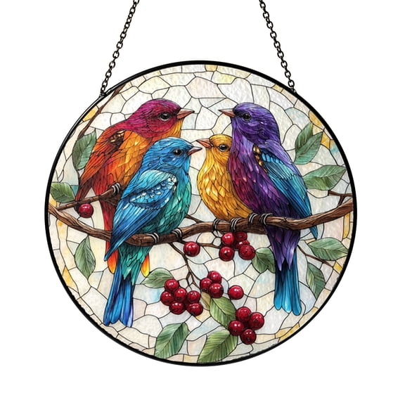 Soaring Bird of Prey Stained Glass Style Suncatcher for Window Decor