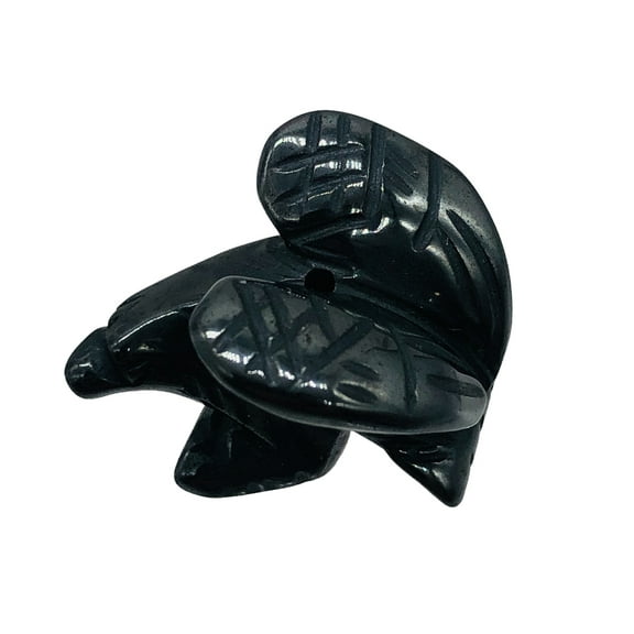 Soaring Eagle Hematite Worry-Stone Animal Figurine | 21x18x5mm | Silver Black | 1 Figurine