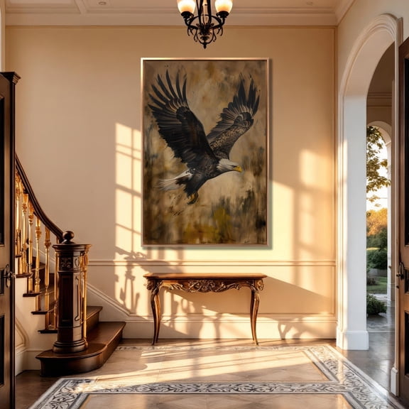 Soaring Eagle Poster, Avian Wall Art For Bird Lovers Home Decor, 12x18 UNFRAMED