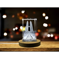 Soaring Elegance - Petronas Towers Immortalized in 3D Engraved Crystal A&B Crystal Collection