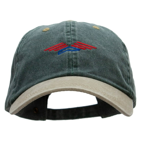 Soaring Patriotic Eagle Embroidered Pigment Dyed Wash Caps - Spruce Khaki OSFM