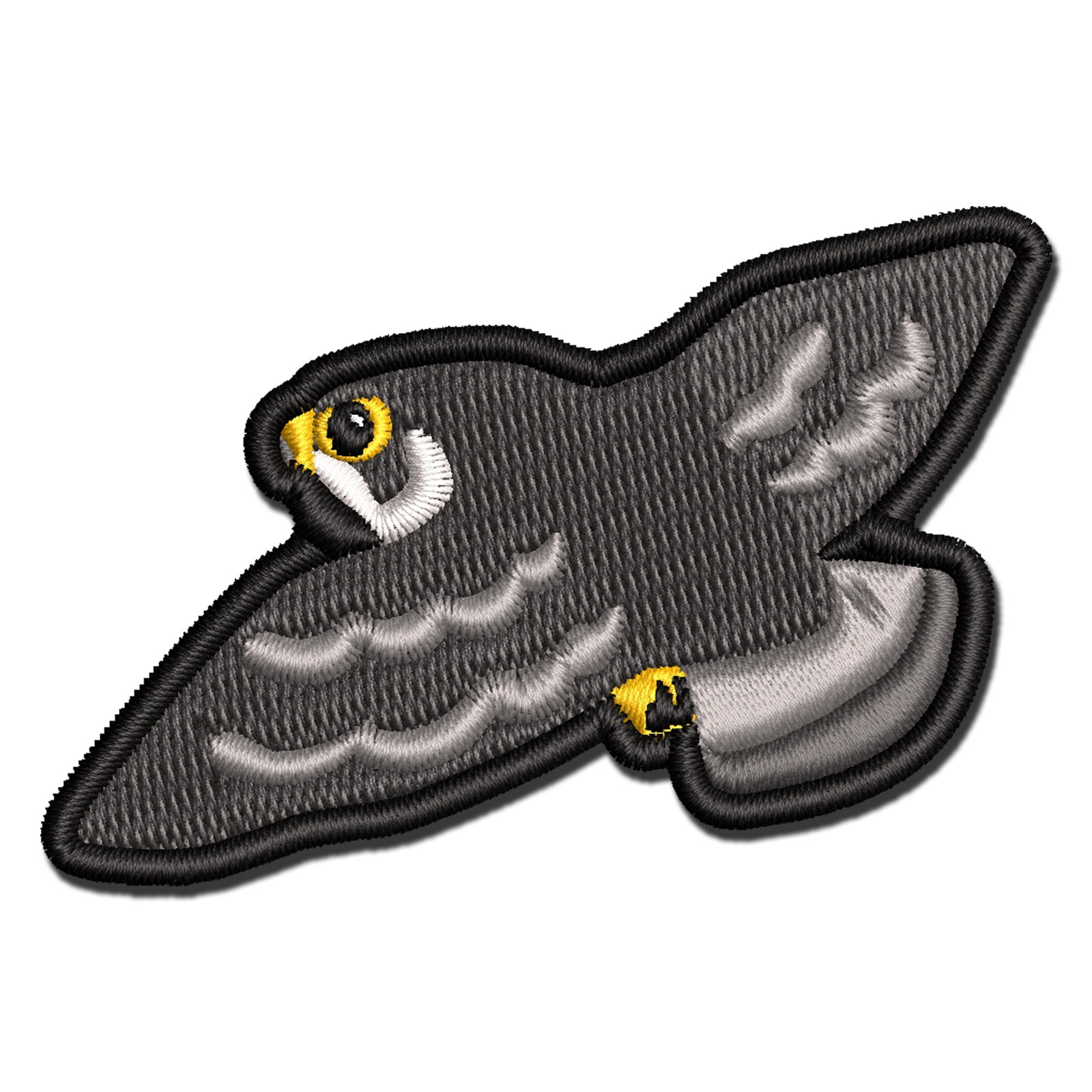 Soaring Peregrine Falcon Bird of Prey Applique Multi-Color Embroidered ...