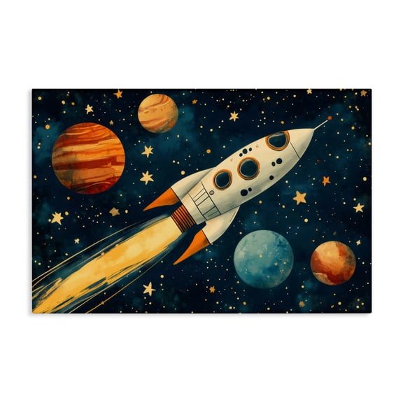 Stupell Industries Soaring Through Space Canvas Wall Art, design by Creative Studio, 16 x 24