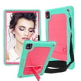 thumbnail image 1 of Soatuto 10.1" Hybrid Protective Tablet Case with Shoulder Strap, Green & Pink, 1 of 6