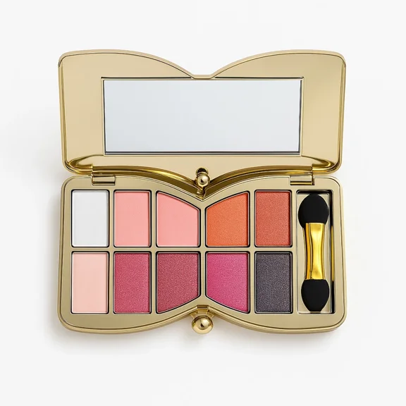 Soatuto 10 Color Eyeshadow Palette Shimmer Matte Nude Bow Design Eye Shadow Gift Set