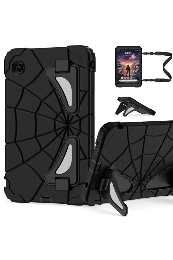 Case for Galaxy Tab A11 Plus /A9 Plus Samsung Tablet A11+ / A9+ 11 Inch Cases with Screen Protector 2026/2024 Galaxy 11" Cover Thickned Cornor Kickstand, Black