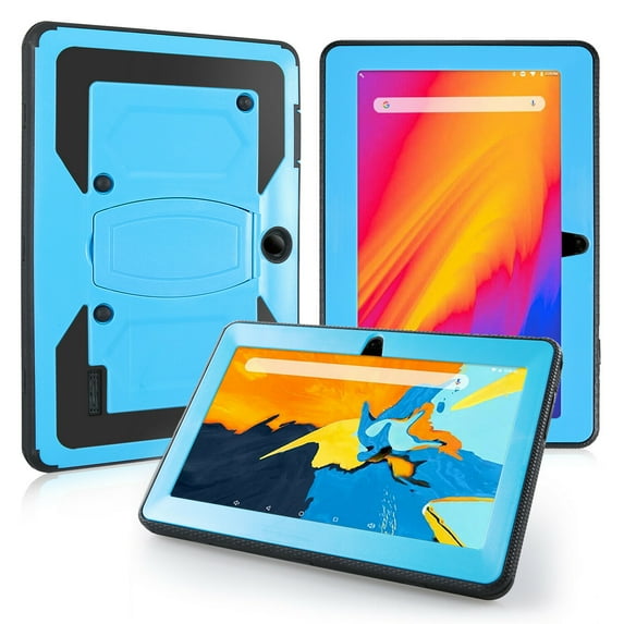 Soatuto For Dragon Touch Y88X Pro Y88X Plus Tablet Case , Lightweight Shockproof Rugged Case With KickStand For Haehne、YUNTAB Q88、ZONKO、SIXGO Kids 、INONI Kids 、Tagital、MEIZE、Pritom K7 Tablet 7" (Blue)