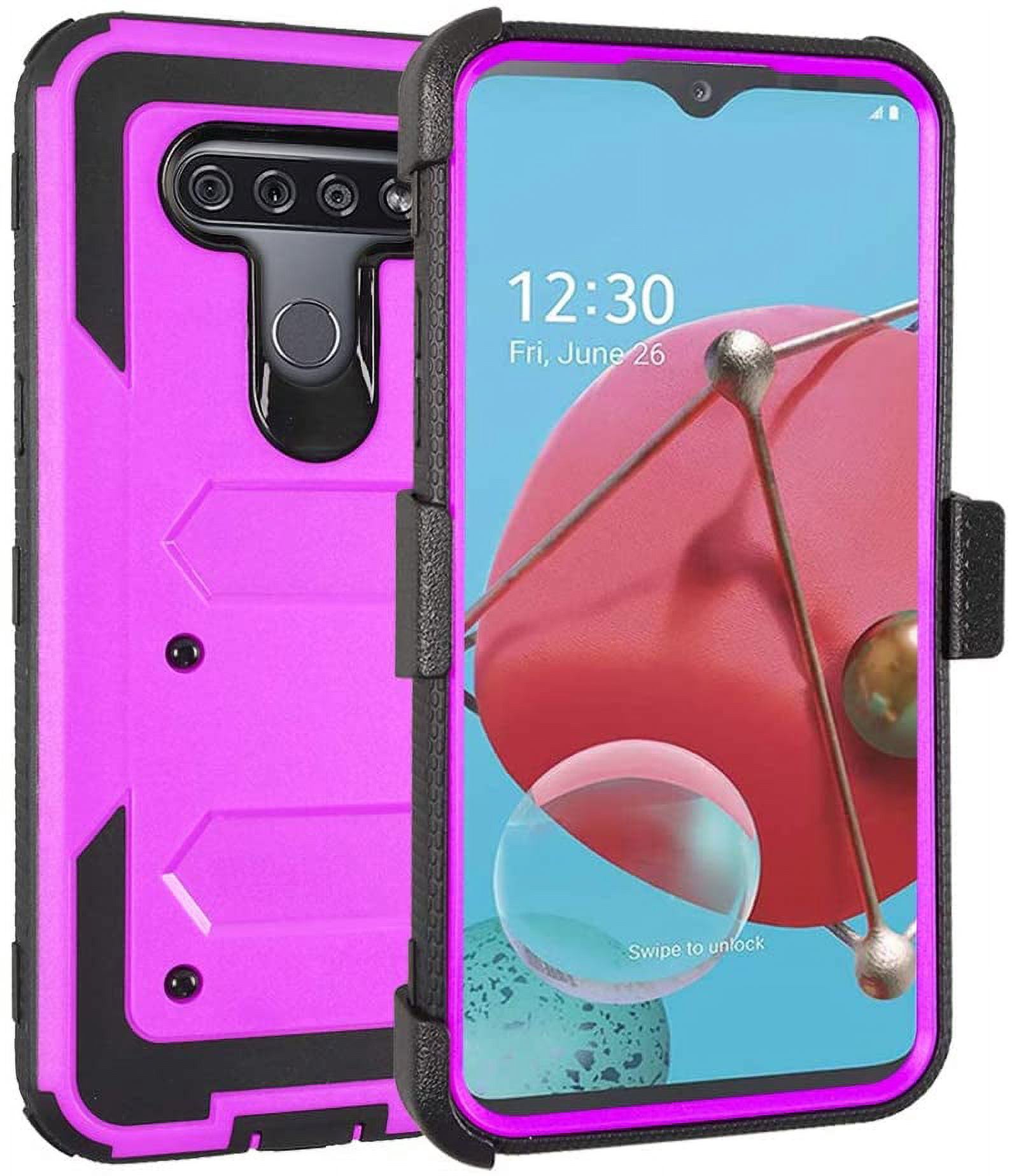 Soatuto for LG K51 Case, Q51 Case Built in [Screen Protector] [Full ...