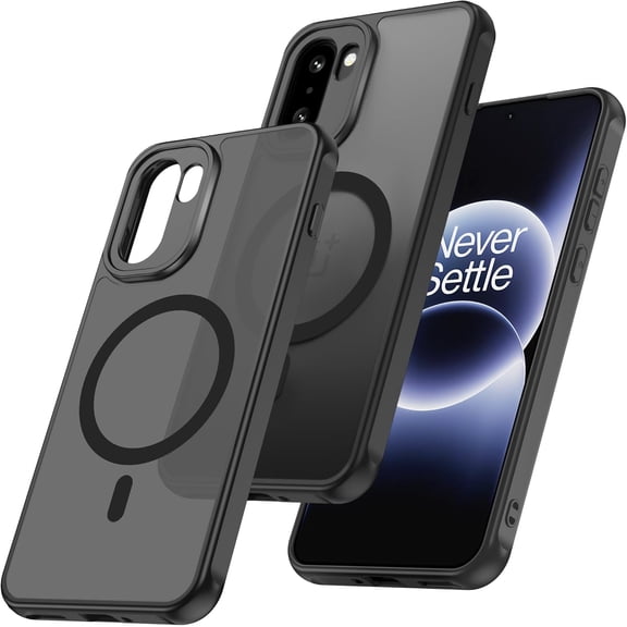 Soatuto Magnetic for OnePlus 15R Case [Fit for MagSafe] Translucent Matte Shockproof Phone Case with Camera Cover, One Plus 15R Slim Thin Yet Military Grade Drop Proof Silicone Bumper Case