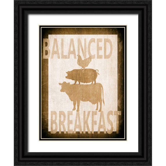 Soave, Alicia 12x14 Black Ornate Wood Framed with Double Matting Museum Art Print Titled - Balanced Breakfast Two