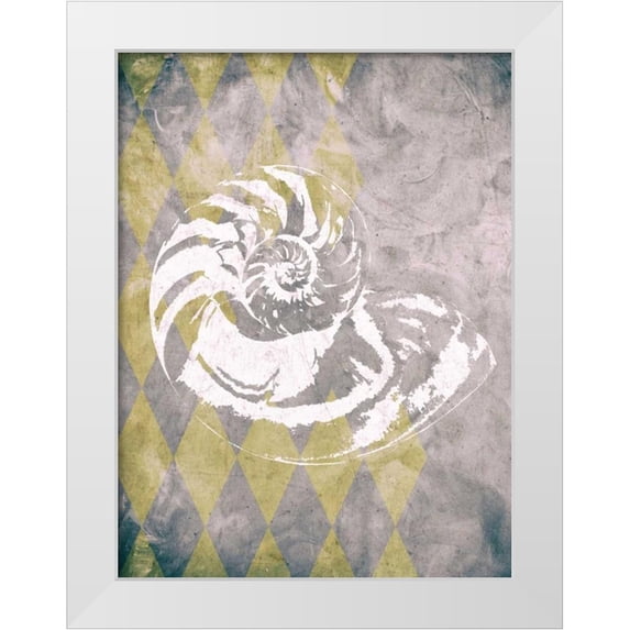Soave, Alicia 19x24 White Modern Wood Framed Museum Art Print Titled - Vintage Harlequin Shell 1