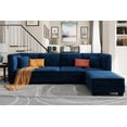 thumbnail image 1 of Sobaniilo 116" Sectional Sofa Couch with Reversible Chaise, Velvet L-Shaped Couch Sofa 4-seat Modular Large Sectional Couch with Ottoman for Living Room, Upholstered Cushion, Dark Blue, 1 of 7