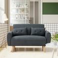 thumbnail image 1 of Sobaniilo 47" Small Modern Loveseat Sofa, Mid Century Linen Fabric 2-Seat Sofa Couch Tufted Love Seat with Back Cushions and Tapered Wood Legs for Living Room, Bedroom and Small Space (Dark Gray), 1 of 7