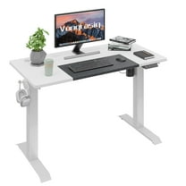 Sobaniilo 48" x 24" Home Office Electric Height Adjustable Standing Desk with Memory Control, White Frame White Top