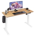 thumbnail image 1 of Sobaniilo 55" x 24" Home Office Electric Height Adjustable Standing Desk with Memory Control, White Frame + Maple Top, 1 of 8