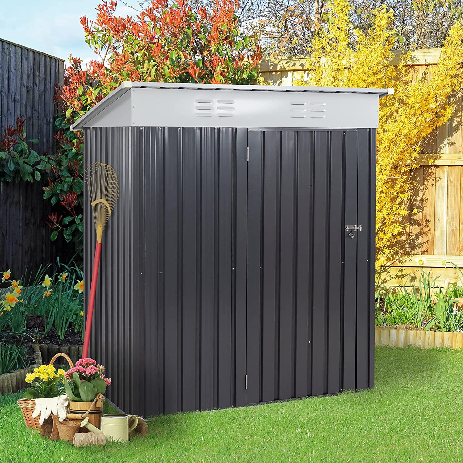 Sobaniilo 5x3x6FT Outdoor Storage Shed Clearance with Lockable Door