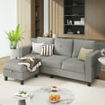 thumbnail image 1 of Sobaniilo Convertible Sectional Sofa Couch,Modern Linen Fabric L-Shaped 3-Seat Sofa Sectional with Reversible Chaise for Small Space (Light Gray), 1 of 7