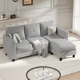 thumbnail image 1 of Sobaniilo Convertible Sectional Sofa Couch,Modern Linen Fabric L-Shaped 3-Seat Sofa Sectional with Reversible Chaise for Small Space (Light Gray), 1 of 8