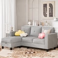 thumbnail image 1 of Sobaniilo Convertible Sectional Sofa Couch,Modern Linen Fabric L-Shaped 3-Seat Sofa Sectional with Reversible Chaise for Small Space (Light Gray), 1 of 9