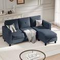 thumbnail image 1 of Sobaniilo Convertible Sectional Sofa Couch, Modern Linen Fabric L-Shaped 4-Seat Sofa Sectional with Reversible Chaise for Small Space (Blue), 1 of 8