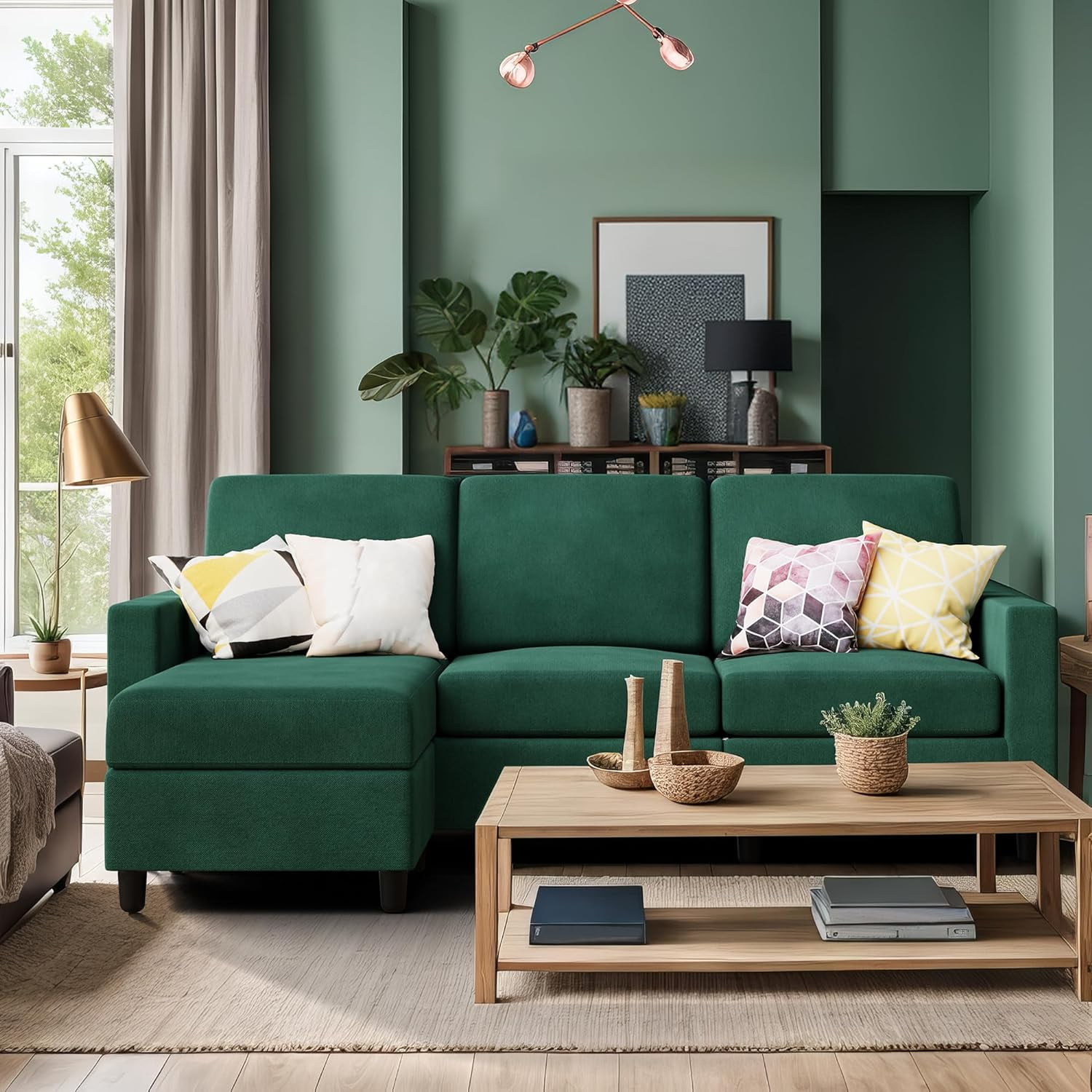 Sobaniilo Convertible Sectional Sofa with Storage Ottoman, Soft Couches