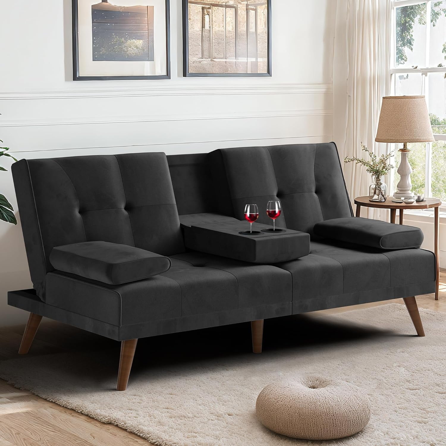 Small gray futon deals