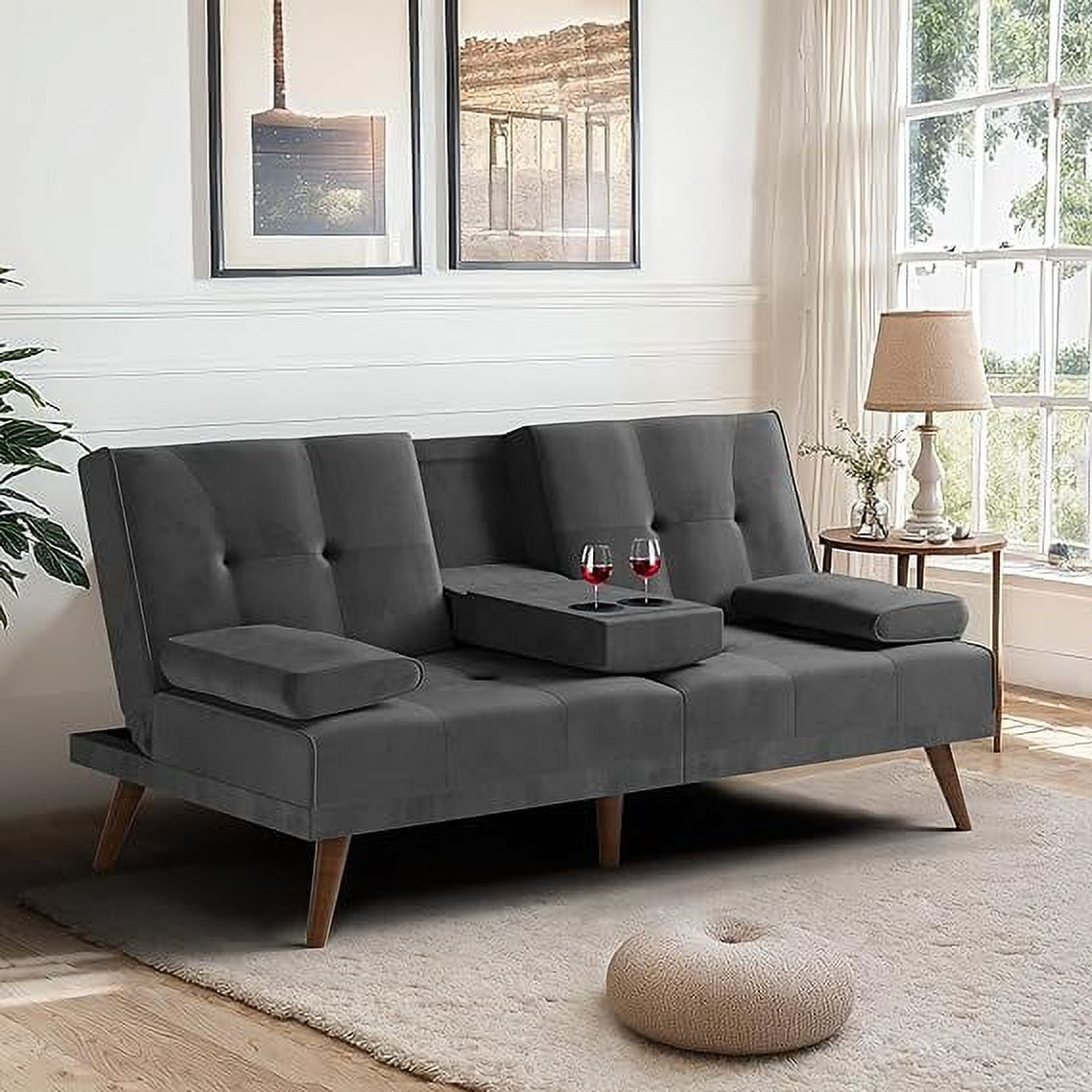 Sobaniilo Futon Sofa Bed Velvet Couch