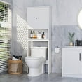thumbnail image 1 of Sobaniilo Over The Toilet Storage Cabinet, Bathroom Storage Organizer Over Toilet, Space Saver W/Adjustable Shelf & Open Storage Shelf, White, 1 of 7