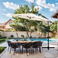 thumbnail image 1 of Sobaniilo Patio Umbrella 360 Degree Rotating Suspended Offset Outdoor Cantilever Umbrella with Easy Tilt Crank Cross Base Awning Ribs UV Protection Waterproof for Garden,Deck,Backyard,Pool, 1 of 7