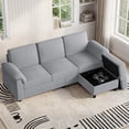 thumbnail image 1 of Sobaniilo 79.4" Sectional Sofa with Movable Storage Ottoman, L-Shaped Convertible Sofa Couch for Small Living Room, Light Gray, 1 of 5