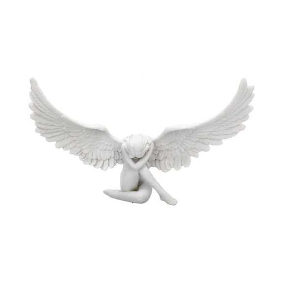 Sobbing Angel Garden Statue Goddess Angel Statues Resin Ornaments Angel Wing Miniature Figurines for Patio Yard Home Decoration
