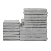 Sobel at Home 24 Piece Cotton Bath Towel Set, Graphite Gray