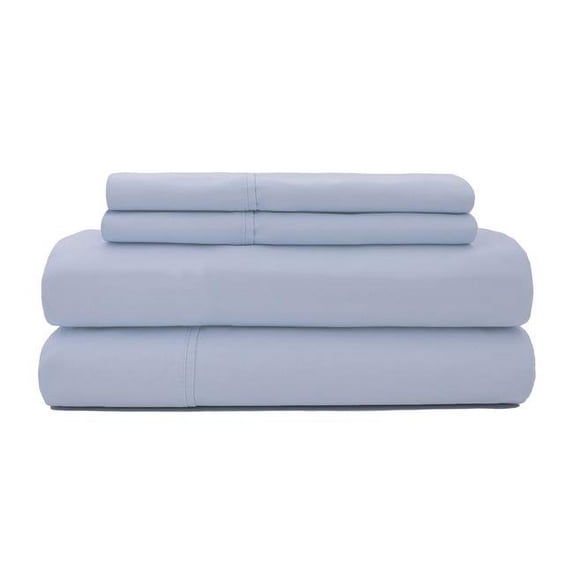 Sobella 03529672100000 500 Thread Count Solid100 Percentage Cotton Sheet Set, Azure