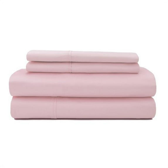 Sobella 03529675100000 500 Thread Count Solid100 Percentage Cotton Sheet Set, Rose Dust