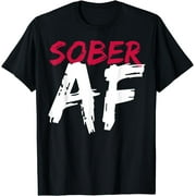 GARMEND Sober AF Funny T-Shirt - Sobriety Gifts Men Women T-Shirt