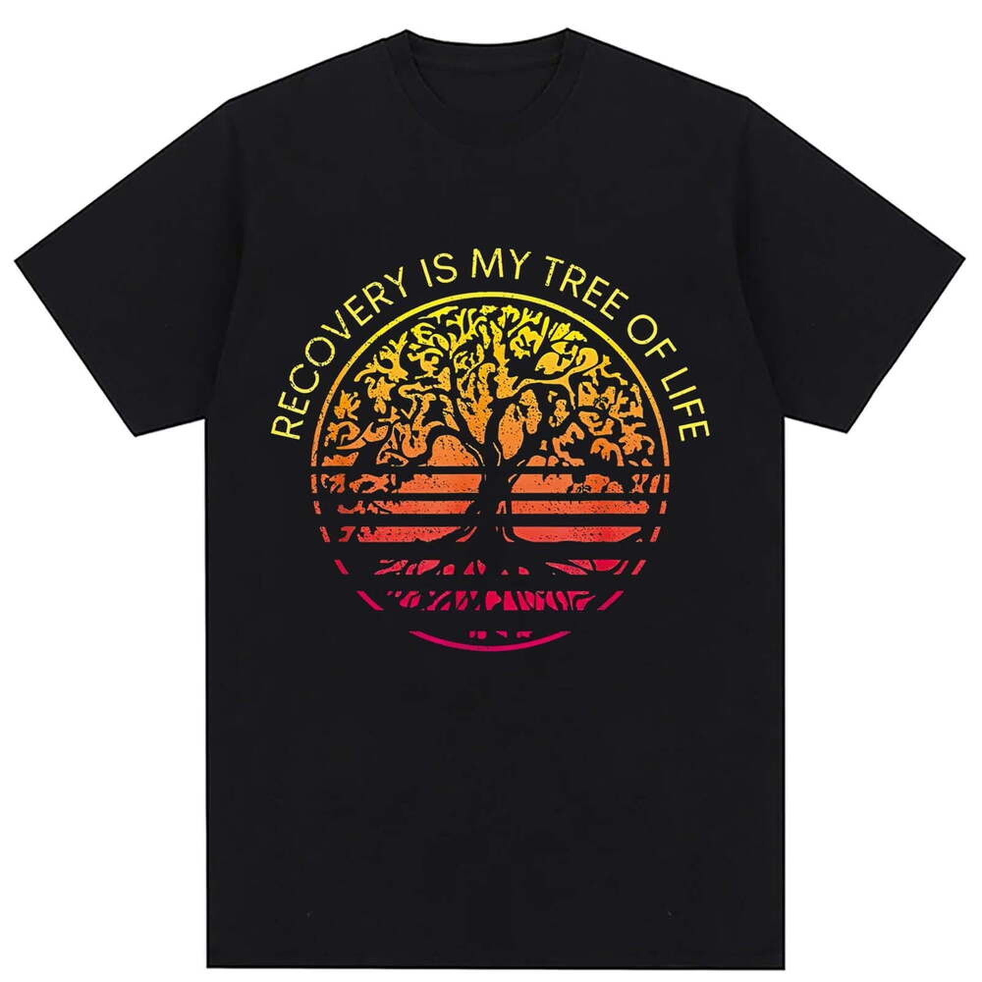 Sober Anniversary Recovery Is My Tree Of Life T-Shirt Short Sleeve ...