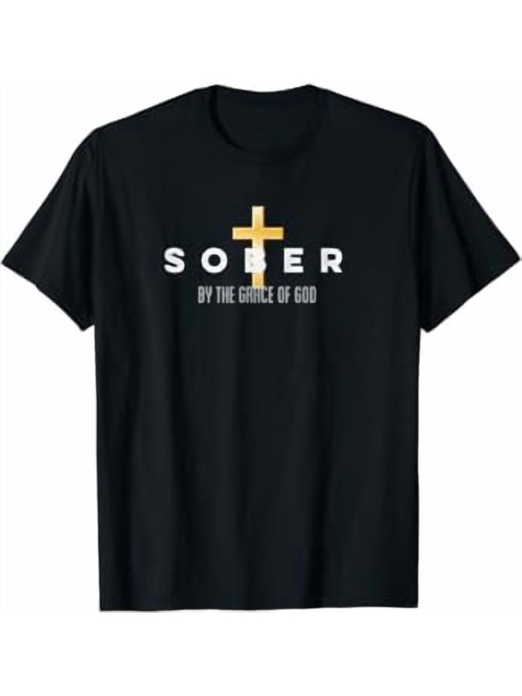 Sober By The Grace Of God Aa Recovery Christian Sobriety T-Shirt
