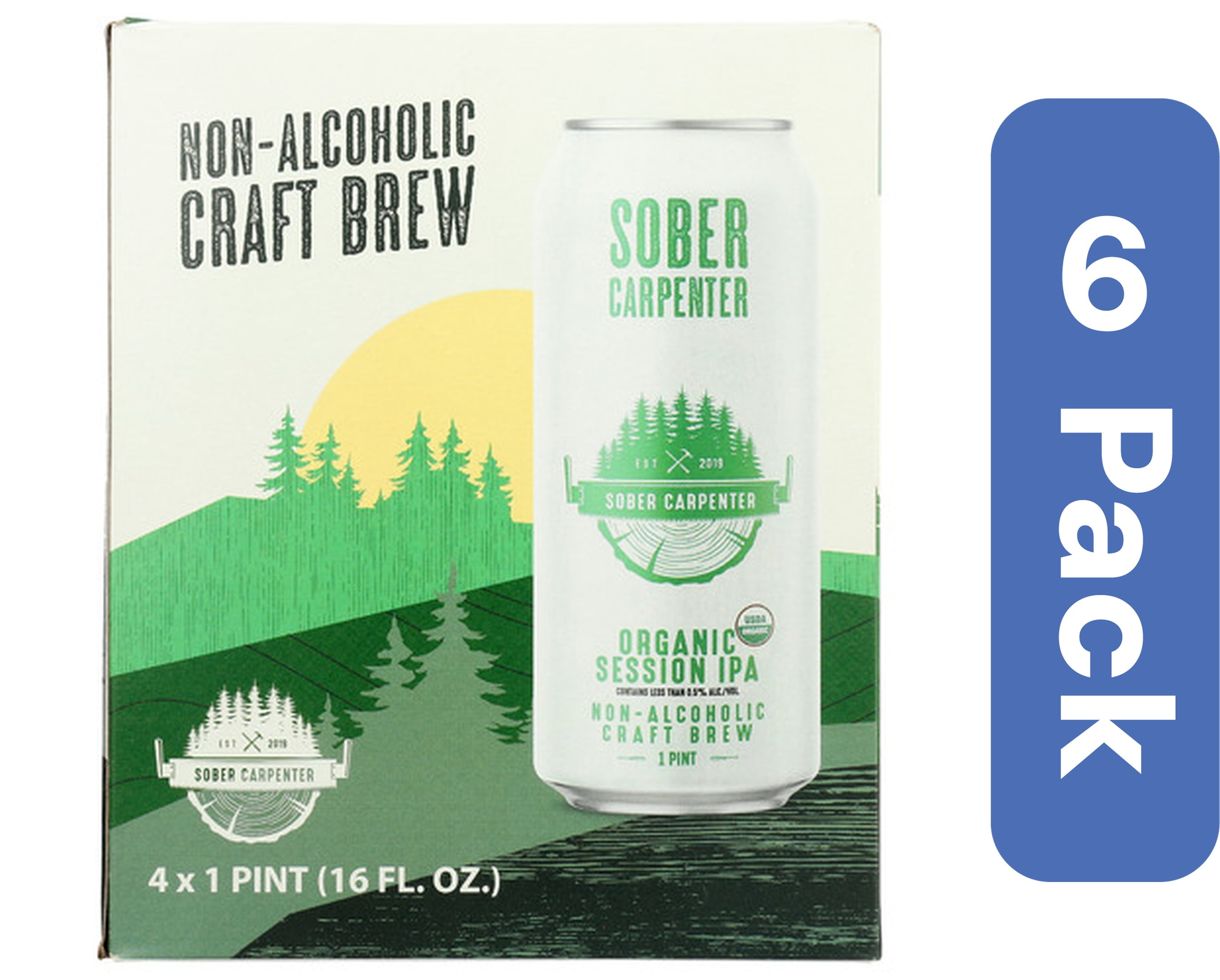 Sober Carpenter Non-Alcoholic Session Beer 4 Pack 64 oz (Pack Of 6)