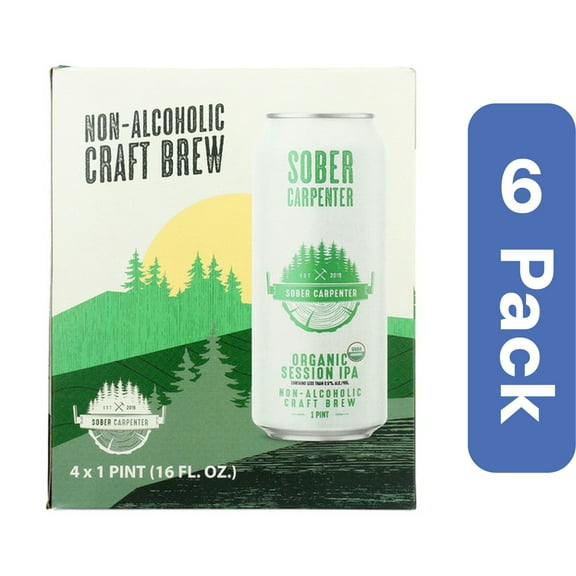 Sober Carpenter Non-Alcoholic Session Beer 4 Pack 64 oz (Pack Of 6)