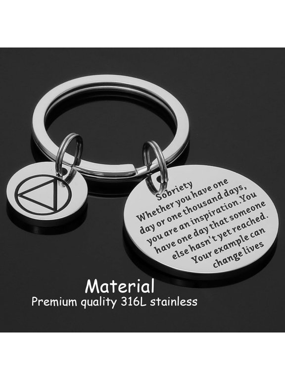 Sober Gifts Keychain Na Recovery Gifts for Alcoholics Recovering Sober Jewelry Sobriety Keychain