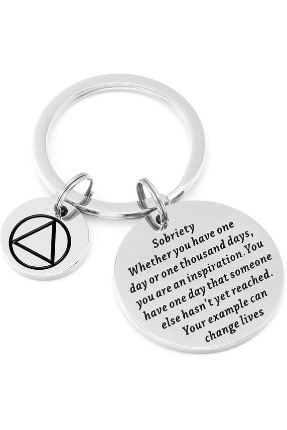 Sober Gifts Keychain Na Recovery Gifts for Alcoholics Recovering Sober Jewelry Sobriety Keychain