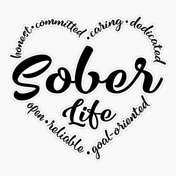 Sober Life Heart Recovery Sticker