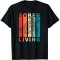thumbnail image 1 of Sober Living Retro Sea Turtle Design Recovery and Addiction T-Shirt, 1 of 3