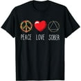 thumbnail image 1 of Sober Love Peace Sobriety Recover 12 Steps AA Abstinence T-Shirt, 1 of 4