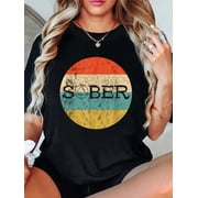 Sober Recover Retro Vintage Sunset Sobriety Abstinence T-Shirt