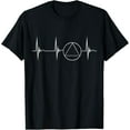 Sober Recover Sobriety Heartbeat EKG Pulse Abstinence TShirt