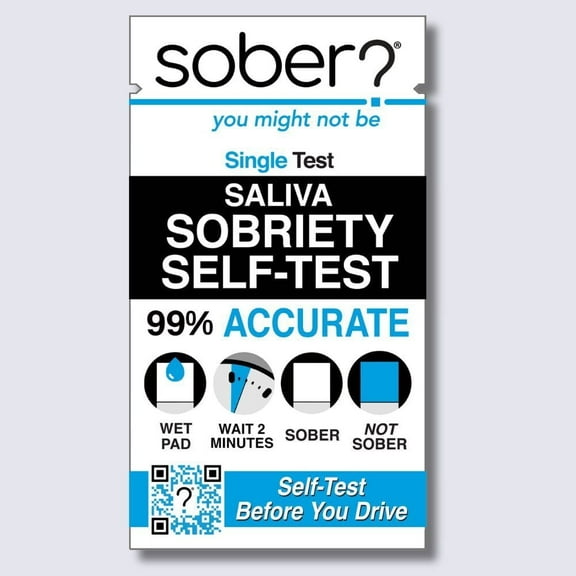 Sober Self Test - Single Test Pack | Alcohol Testing Strips | 99% Accurate Saliva Test